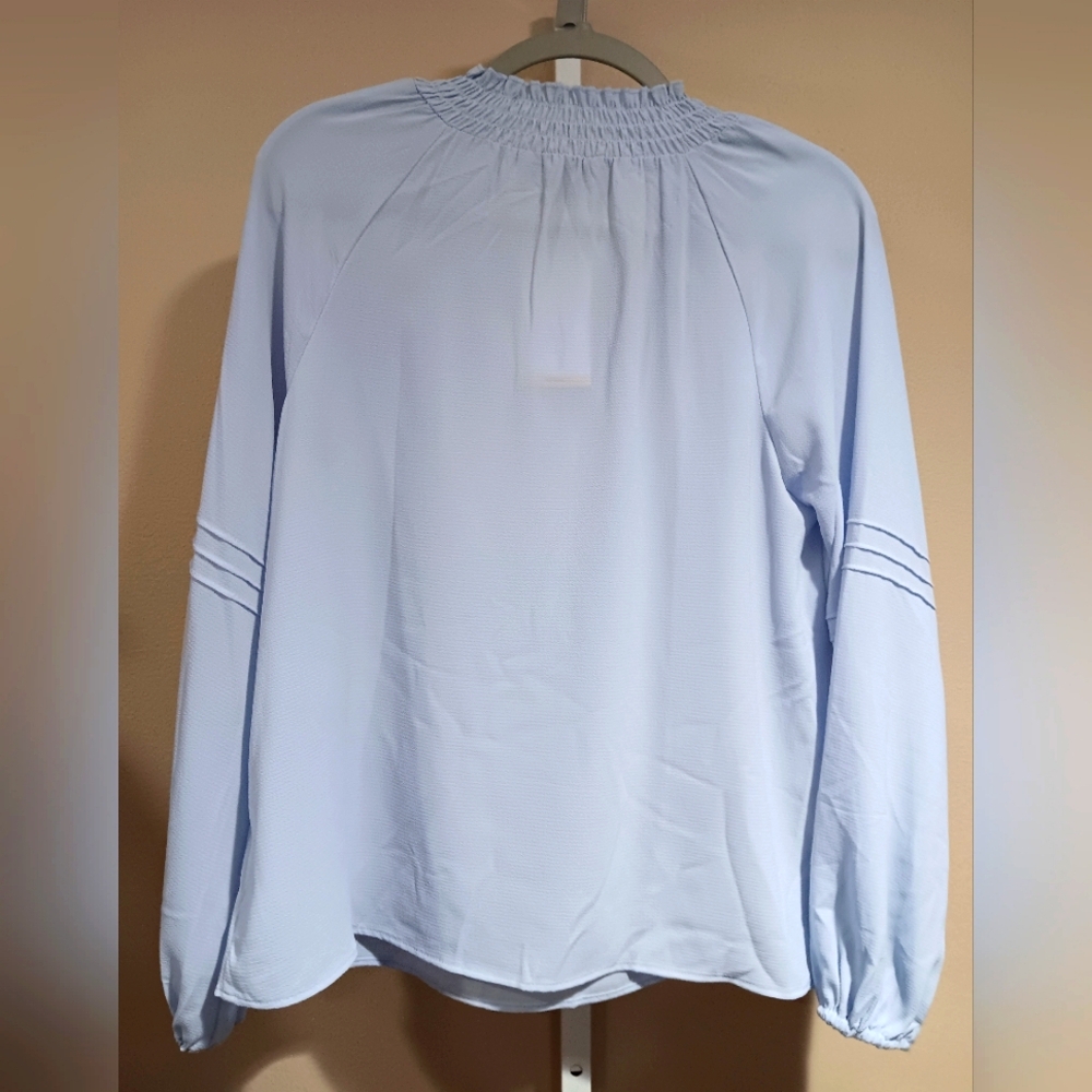 Social Standard by Sanctuary Women's Seaspray Blue Tallie Peasant Top (NWT) - Picture 2 of 7